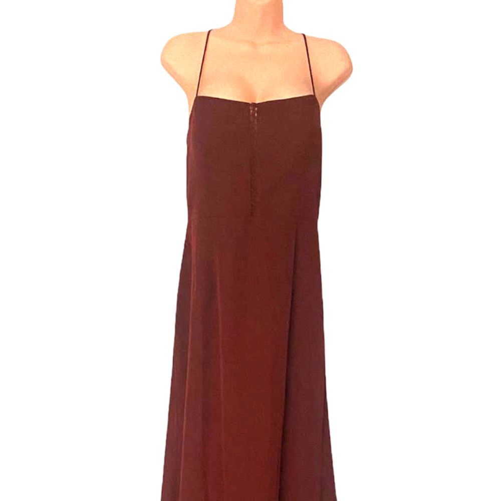 Jarlo Wine Red Maxi with Train High Low Formal Dress Fluted Noelle Evening Gown - Picture 7 of 12